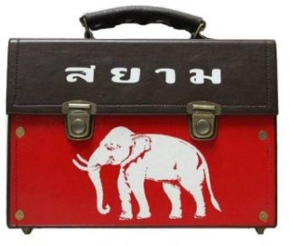 Handbag and Shoulder Handbags Vintage Thailand Siam Elephant Red Handmade Brown Leather Pu Imitation Leather Female Man Child Handbags Sale Bags Women Bag Men Carrying Jewelry Either Be a Shoulder Bag and Handbag. Clothing