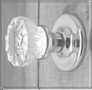 RoussoUSA Presents the Perfect 12 Point Depression Crystal PASSAGE DOOR KNOB set with our Exclusive Premium Rosette connecting system. Brushed Nickel hardware, No exposed screws on either Rosettes backplate.   Doorknobs  