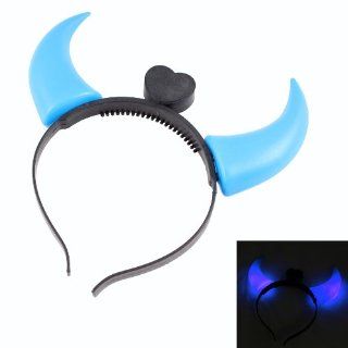 Led Devil Horns Flashing Novelty Light Up Headband For Party Party Blue 