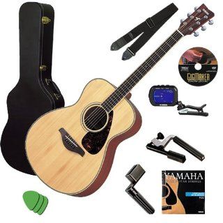 Yamaha FG720S Guitar STAGE BUNDLE w/ Hard Case, Clip On Tuner & Capo Musical Instruments