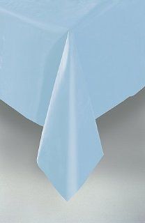 Rectangular LIGHT BLUE Plastic Tablecloth, 54"x108" (QTY 12)  