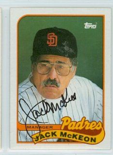 Jack McKeon AUTO 1989 Topps Padres Sports Collectibles