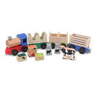 wooden farm train by toys of essence