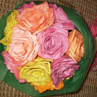 autumn paper rose bouquet by pretty paper roses