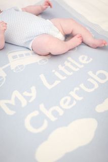 'my little cherub' cashmere baby blanket by cashmere tots scotland