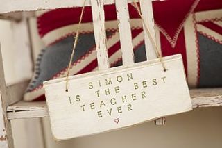 ' best teacher' personalised sign by abigail bryans designs