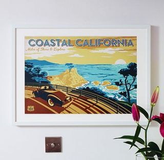'coastal california' travel poster by i heart travel art.
