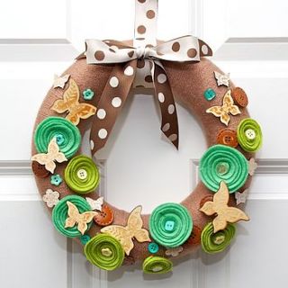 handmade butterfly wreath by shrinking violet