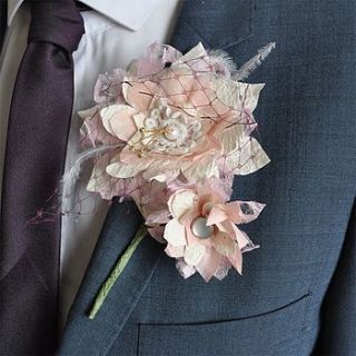 whimsy paper flower buttonhole by paper posies