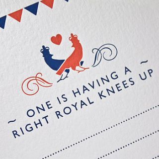 'royal knees up' letterpress invitations by yield ink