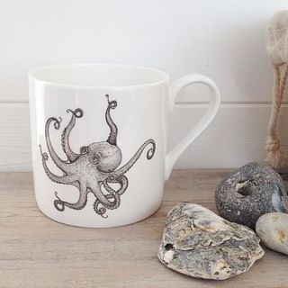 vintage style octopus illustration mug by cherry pie lane
