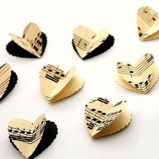 vintage musical 3d heart table confetti by love those prints