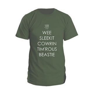 'wee sleekit cowrin timrous beastie' t shirt by eat haggis