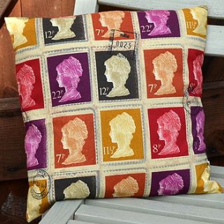 postage stamp cushion by grace & favour home