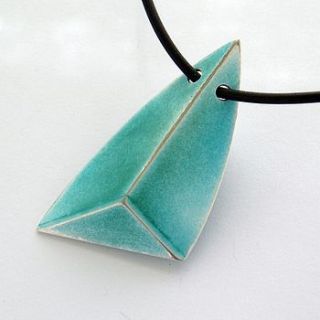 enamel and silver arrowhead pendant by anna clark studio