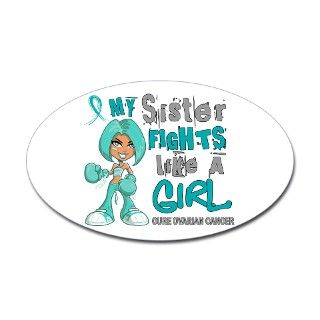 Fights Like a Girl 42.9 Ovarian Cancer Decal by awarenessgifts
