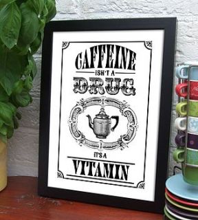 vintage style coffee kitchen print by fizzy lemonade