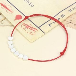 hearts friendship bracelet in red by lisa angel
