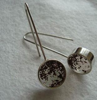 handmade silver tea earrings by claire lowe