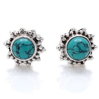 turquoise silver stud earrings by charlotte's web