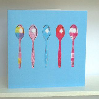 spoon card by striped paint design