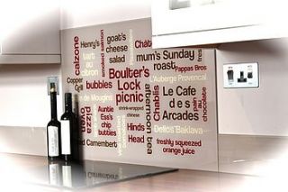 personalised typographic kitchen splashback by more than words 'typographic art'