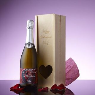 personalised valentine prosecco gift box by intervino