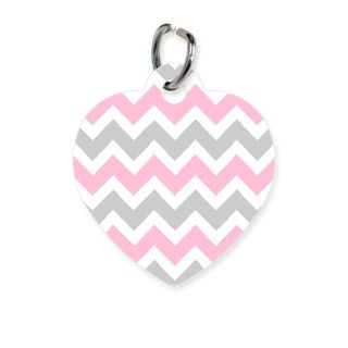 Pink & Gray Chevron Pet Tag by listing store 16425183