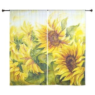 Sunflowers Oil Painting 60" Curtains by BestGear
