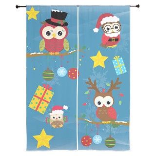 Christmas Owls 84 Curtains by gatterwe
