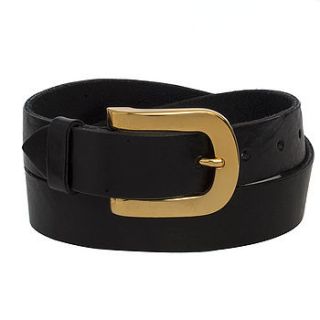 gold plated half moon buckle belt by madison belts
