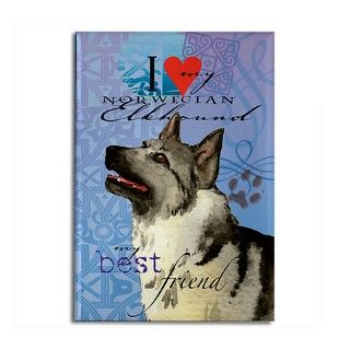 Norwegian Elkhound Rectangle Magnet by dogsink