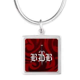 BDB Red Logo Silver Square Necklace by BDBMerchandise