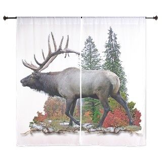 Bull elk 60 Curtains by saltypro_shop