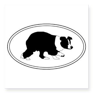 Stalking Border Collie Oval Sticker by Admin_CP2378849