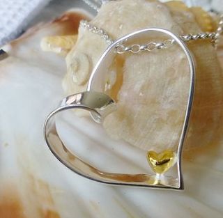 i carry your heart silver and gold necklace by anne reeves jewellery