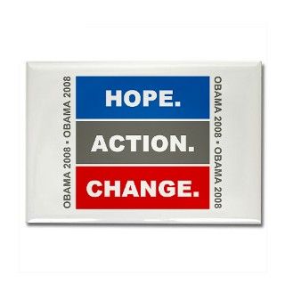 Obama Slogan Hope Action Change Rectangle Magnet by obamaquotes