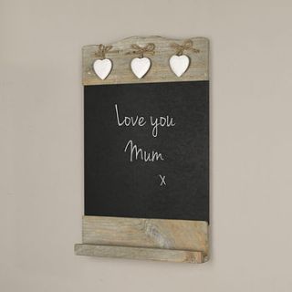 reclaimed wood wall chalkboard with hearts by dibor