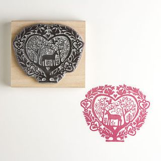 the folk heart stamp by noolibird rubber stamps