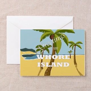 Whore Island Greeting Card by queen_vintage