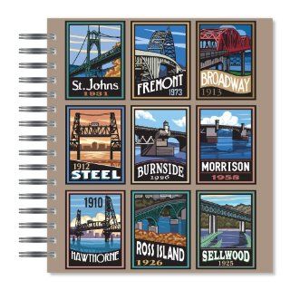 ECOeverywhere Portland Bridges Picture Photo Album, 18 Pages, Holds 72 Photos, 7.75 x 8.75 Inches, Multicolored (PA11883)  Wirebound Notebooks 