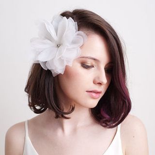 bridal silk organza hair flower by lov lov