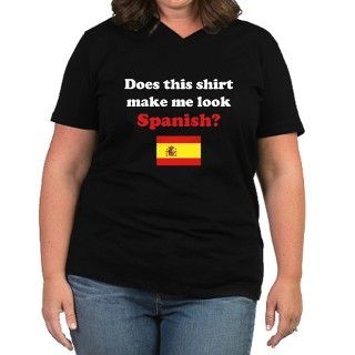 Make Me Look Spanish Womens Plus Size V Neck Dark by doesthisshirt