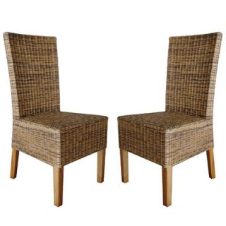 Fox Hill Trading Rattan Living Wicker Dining Chair (Set of 2)