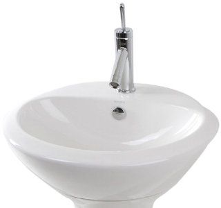 Mansfield 311 Enso Single Hole Pedestal Bathroom Sink Basin, White    