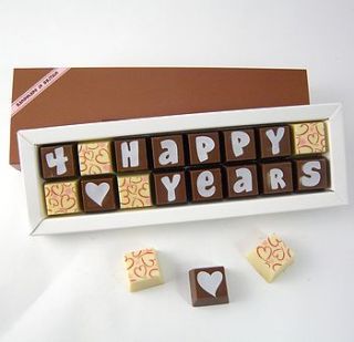 personalised anniversary chocolates by chocolate by cocoapod chocolate