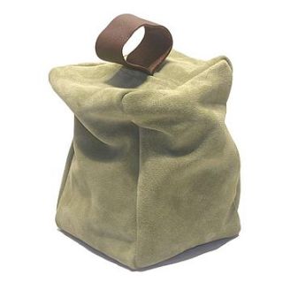 slouchy suede doorstop green by little black duck