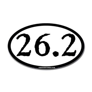 26.2 (Full Marathon) Oval Decal by DadGeekGamer