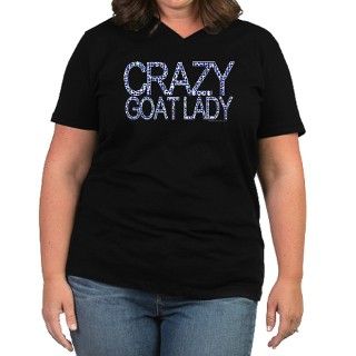 Crazy Goat Lady 2 Womens Plus Size V Neck Dark T  by getyergoat