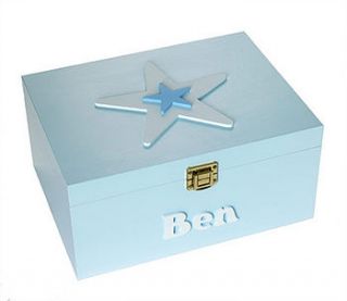large boy's wooden keepsake/memory box by pitter patter products